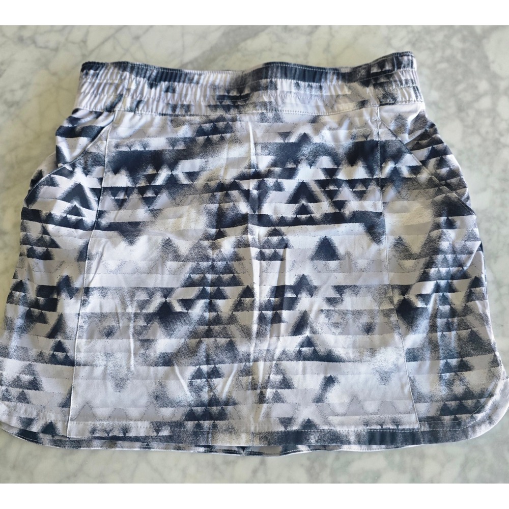 Columbia‎ Womens Omni-Freeze Geometric Print Active Skort Gray White Pockets M
